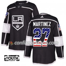 Adidas Maillot de Hockey Los Angeles Kings Alec Martinez 27 2017-2018 Noir USA Flag Fashion Authentic - Homme